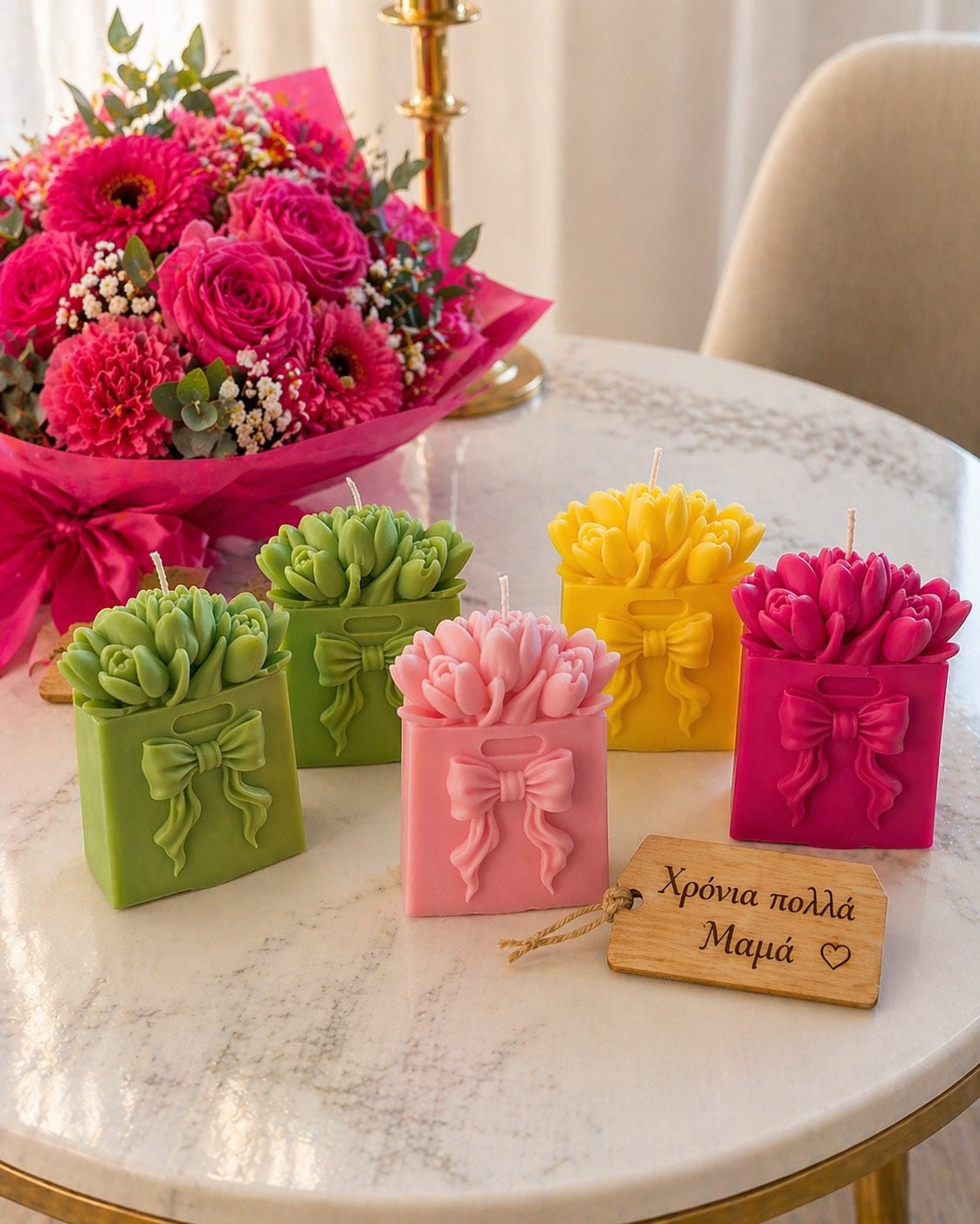 Elegant Bloom Gift Candles